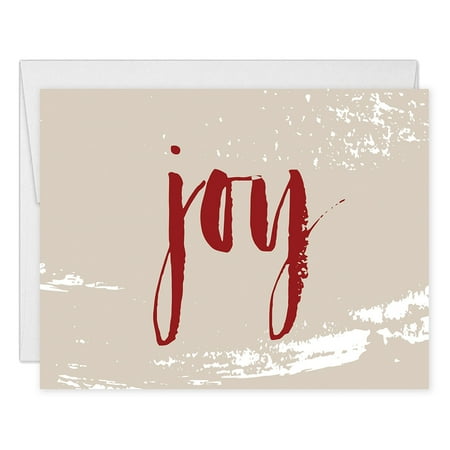 Christmas Stationery And Envelopes Joy Christmas Cards ( Set of 50 ) Modern Rustic Holiday Folded Greeting Notecards with Envelopes Box Set Blank Inside, Chic Winter Seasonal Note Stationery Excellent Value by Digibuddha VH0004 ()
