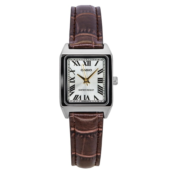 Casio Women's Brown Analog Watch with Gold Dial - LTP-V007L-9BUDF
