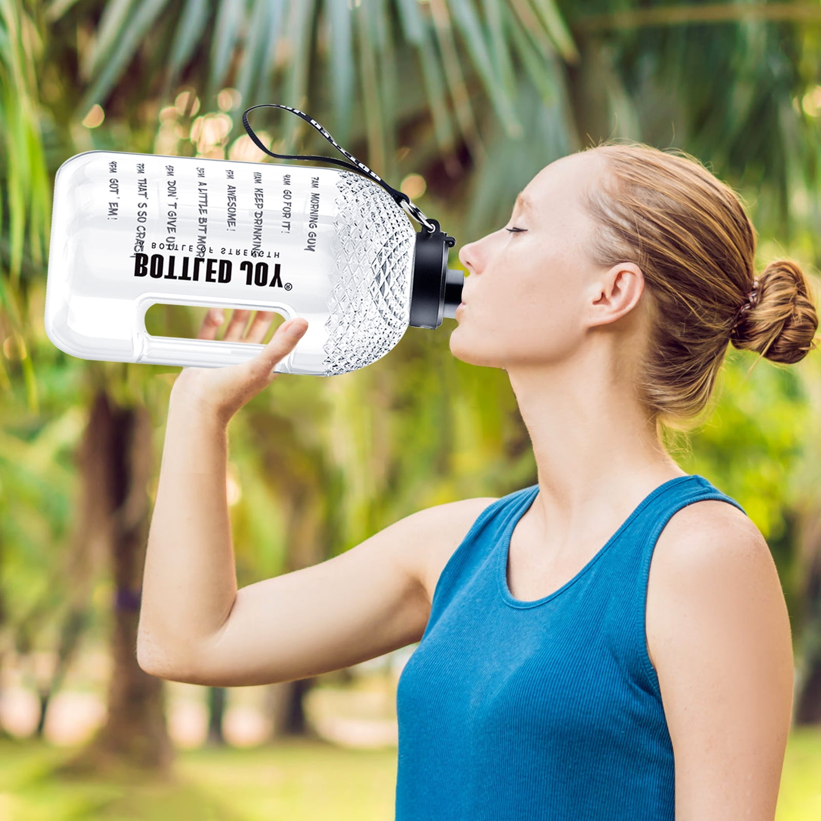 Buy Greyan BOTTLED JOY Sports Water Bottle (50OZ/85OZ/1GALLON) Plastic  Large Outdoor Water (1 gallon/128oz, Black) Online at desertcartINDIA
