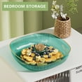 thumbnail image 4 of Anuirheih Clear Salad Bowl for Lunch Plastic Crystal Fruit Plate Candy Holder for Home Kitchen Party(Green), 4 of 5