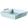 thumbnail image 1 of Square Porcelain Baking Dish, 8"x 8" Ceramic Baking Pan, Embossed Lasagna Pan with Handle, Casserole Dish for Cooking Roast Chicken Dinner Kitchen, Light Sky Blue, 1 of 7