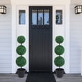 thumbnail image 2 of Outsunny Artificial Boxwood Topiary Tree Set of 2, Faux Boxwood Ball Tree, 2 of 10