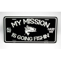 FISHING METAL CAR LICENSE PLATE. WATERSPORTS FISHING CAR LICENSE PLATE - Aluminum ( 12 inch x 6 inch )