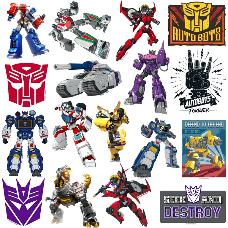 Transformers 50ct Vinyl Large Deluxe Stickers Variety Pack Laptop Water Bottle Scrapbooking Tablet Skateboard Indoor Outdoor Set of 50