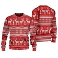 thumbnail image 3 of Suéter suelto con estampado 3D de Papá Noel, suéter navideño europeo y americano, suéter personalizado de comercio exterior, 3 of 5