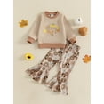 thumbnail image 3 of Baby Toddler Girl Halloween Outfits 0 6 12 18 24 Months 2T 3T Long Sleeve Embroidery Sweatshirt + Flare Pants Set Infant Clothes, 3 of 9