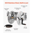 thumbnail image 3 of KFFKFF Wall-Mounted Garden Hose Reel, Fits 150 ft 5/8-inch Hose, Durable Stainless Steel Construction, Outdoor Manual Winder with Brass Connector & Hose Guide, Space-Saving Design for Lawn, Yard, 3 of 9