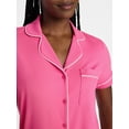 thumbnail image 5 of Joyspun Women's Dreamy Soft Collection Notch Collar Top and Shorts Pajama Set, 2-Piece, Sizes XS-3X, 5 of 5