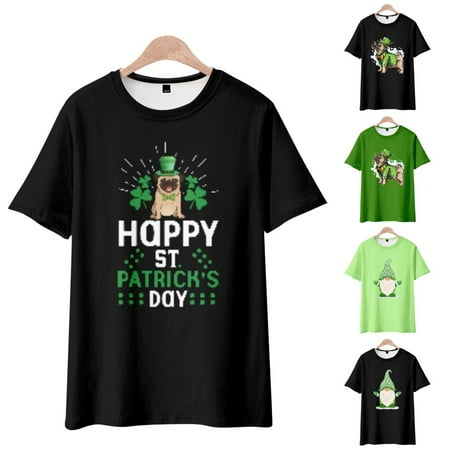 

LANLIN St. Patrick s Day Boys Girls 3D Print Graphic T-Shirts Loose Tshirts Up to 8XL