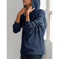 thumbnail image 6 of TKLPEHG Womens Hoodies Casual Waffle Knit Long Sleeve Drawstring Pullover Sweatshirts Solid Color Hooded Fall Sweatshirts Clothes (Navy,M), 6 of 7