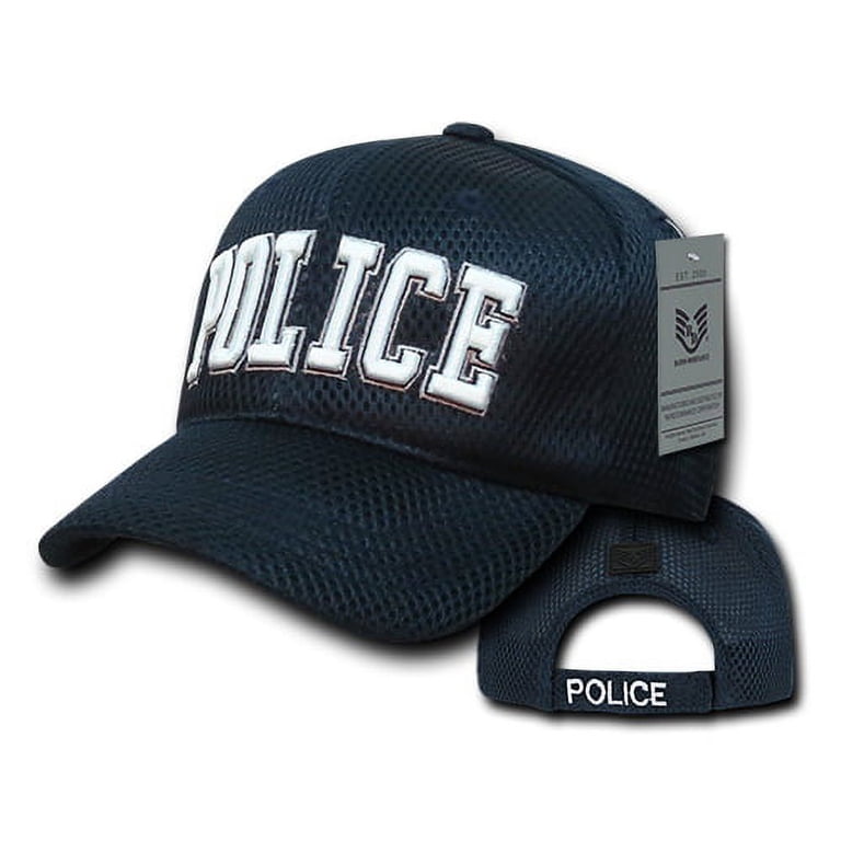 Rapid Dominance Police Text Public Safety Mens Air Mesh Cap [Navy