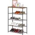 thumbnail image 1 of Shoe Rack, Free Standing Shoe Storage Organizer, Large 5-Tier Sturdy Metal Shoe Rack Shelf for Entryway, Hallway, Closet, 40.35 inch H, Rustic Brown, 1 of 5