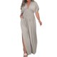 thumbnail image 1 of Vestido largo sexy con abertura y cuello en V para mujer: tejido ligero y fluido, corte holgado, adecuado para fiestas, citas y vacaciones, disponible en varias tallas., 1 of 8