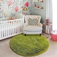 thumbnail image 2 of Nvzi Grass Green Round Rug for Bedroom,Fluffy Circle Rug 23.6*23.6in,Shaggy Circular Rug for Nursery Room,Fuzzy Plush Rug for Dorm, 2 of 4