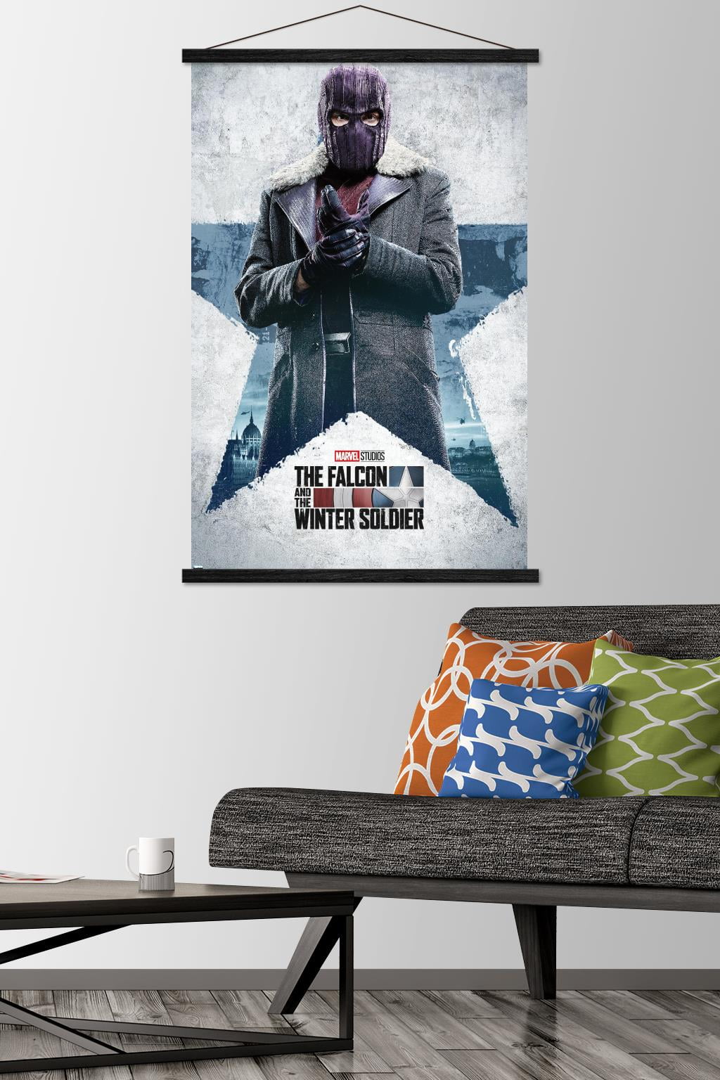 Marvel Falcon and Winter Soldier - Baron Zemo One Sheet Wall Poster with Wooden Magnetic Frame, 22.375" x 34"
