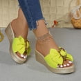 thumbnail image 5 of Eltusu Women Slide Sandals, Fashion Open Toe Soft Bottom No Slip Summer Wedge Shoes Yellow Size 7.5, 5 of 9