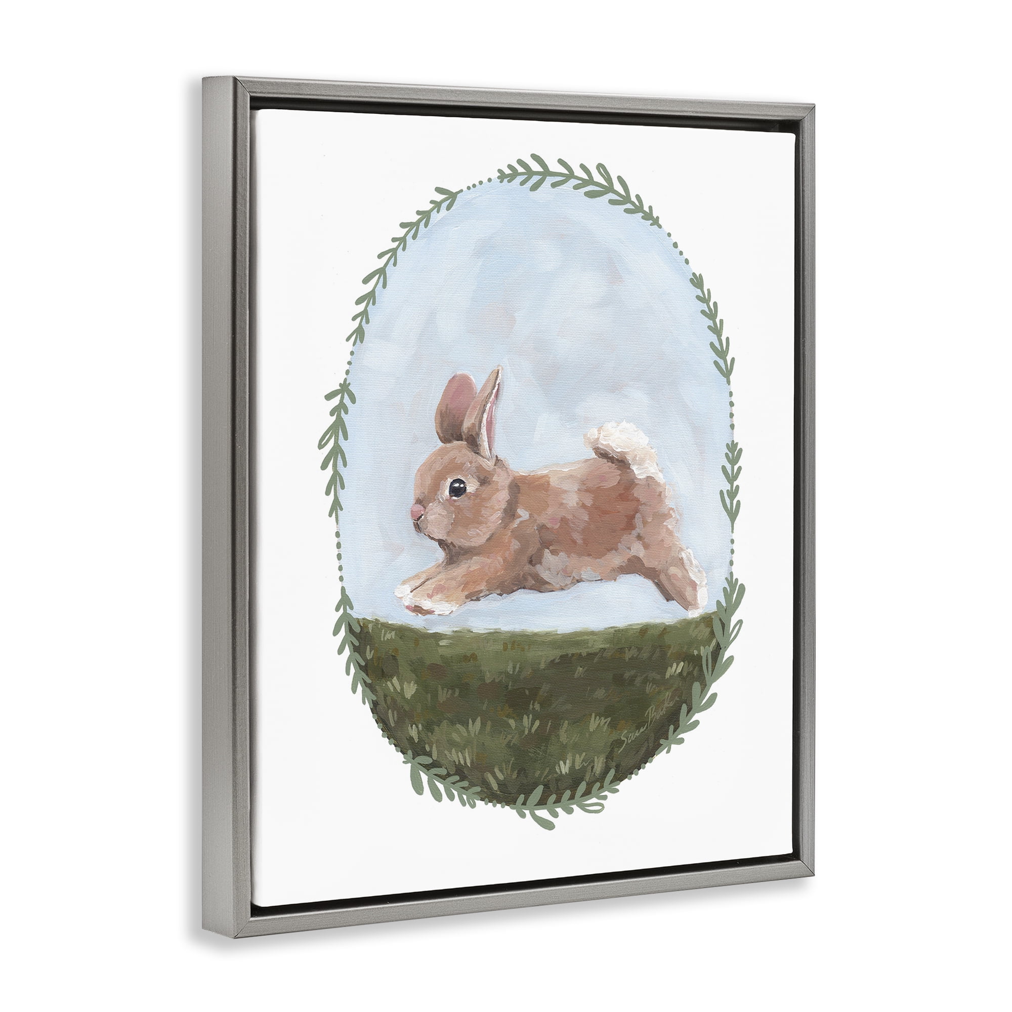 Stupell Industries The Goodness of Spring Gray Framed Floater Canvas Wall Art, design by Sara Baker