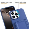 thumbnail image 5 of Designed for iPhone 16 Pro Wallet Phone Case,Built-in Mirror,With Card Holder(Hold 4-5 Cards and Folding Money),Heavy Duty Shockproof Military Grade Protection Rugged Phone Case,Blue, 5 of 7