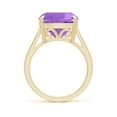thumbnail image 2 of ANGARA Natural Classic Solitaire Cushion 6.15 ct Amethyst Cocktail Ring in 14K Yellow Gold for Women (Size-12mm) | February Birthstone, Anniversary, Jewelry Gift for Women | Natural Amethyst Ring, 2 of 8