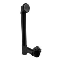 Westbrass 12" Sch. 40 ABS Bathtub Assembly with Pull & Close Drain Plug and One-Hole Overflow, Matte Black