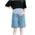 thumbnail image 2 of Cotton And Linen Women Large Loose Leggings For Pregnant Women's Wear With A Cropped Pants Blue L Clearance, 2 of 5