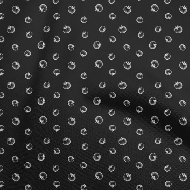 oneOone Rayon Black Fabric Fruits Sewing Material Print Fabric By The Yard 56 Inch Wide