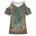 thumbnail image 4 of Heiheiup Robes pour les Femmes 2024 Femmes V Cou T-Shirt à Manches Courtes avec Imprimé Floral, 4 of 6