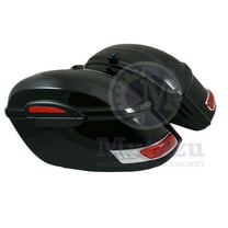 Mutazu Black Universal RS Motorcycle Hard Saddlebags Saddle Bags for Cruisers Baggers