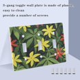 thumbnail image 4 of Dailycode Light Switch Plate Covers 3 Gang Wall Plate Plastics Outlet Covers for Kitchen Home Office Decor Red Yellow Flower and Leaves, 4 of 8