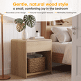 thumbnail image 4 of 20" Wide Fluted Nightstand Set of 2 with Modern Wood Bedside Table with 1 Drawers and Open Shelf, Mid Century End Table for Bedroom Living Room Office, Oak, 4 of 11