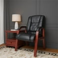 thumbnail image 3 of Pemberly Row Chaise d'Invité Moderne à Dossier Moyen Rembourrée en Noir, 3 of 7