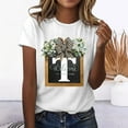 thumbnail image 4 of Xuapaodt INC Ladies Casual Round Neck Personality Letter Top T Shirt Short Sleeves Loose, 4 of 4