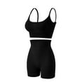 thumbnail image 7 of Ccpelsie Womens 2 Piece Workout Sets Cross Back Padded Halter Tank Tops High Waisted Biker Yoga Shorts Gym Outfits(Black,L), 7 of 7