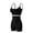 Black, variant on ZIXKCGDSE Womens Workout Sets Adjustable Ribbed Tank Tops Seamless High Waist Gym Shorts Size XL
