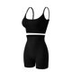 thumbnail image 4 of Gibobby Conjunto de pantalones de yoga Conjuntos de entrenamiento para mujer, acanalado, 2 piezas, cintura alta sin costuras, traje de gimnasio, conjuntos de (Negro,M), 4 of 4