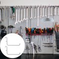 thumbnail image 4 of LOLIPPYY 4Pcs White Metal Pegboard Hooks for Tool Storage Easy Install Garage and Home Organizer, 4 of 8