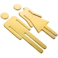 thumbnail image 3 of Letrero de baño de acero inoxidable para hombres y mujeres, juego de figuras, letrero de baño para hombres y mujeres, letrero de baño comercial, dorado, 3 of 5