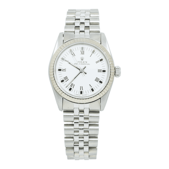 Pre-Owned Rolex Oyster Perpetual 67514 31MM White Dial With Stainless Steel Jubilee Bracelet