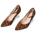 thumbnail image 1 of BLISSFUL STEP Ankle Strap Pointed Toe Clear Chunky Heel Pumps for Women 9 Leopard, 1 of 6