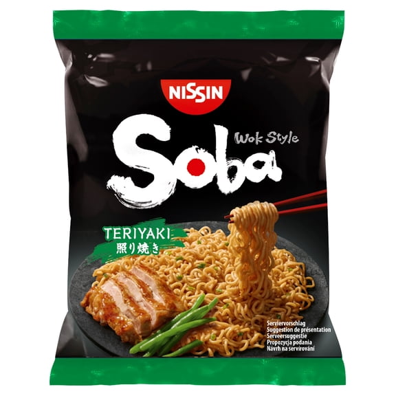 Nissin Wok Style Soba Noodles - Teriyaki 110g, Imported from Britain