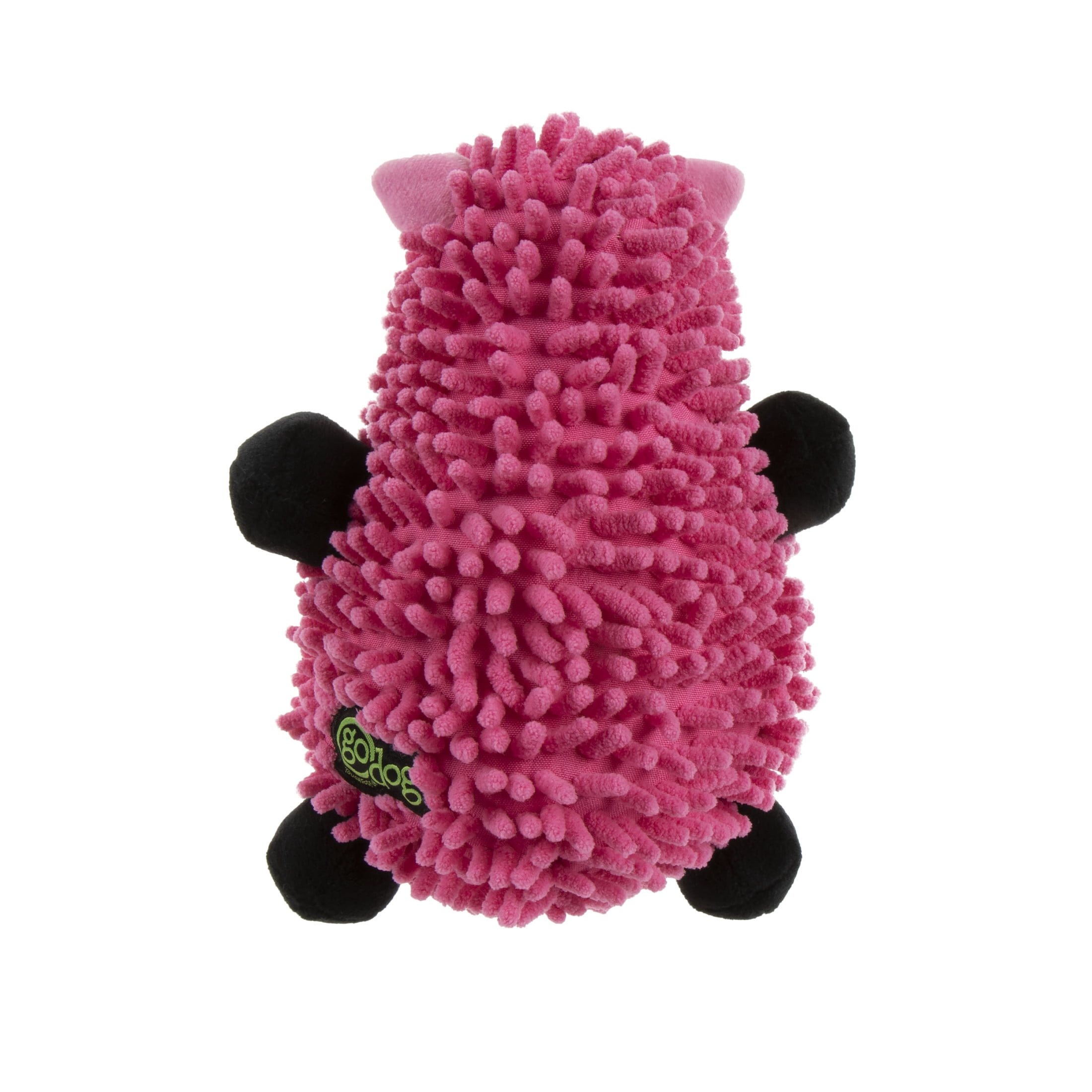goDog Mopz Pig Squeaky Plush Dog Toy with Chew Guard Technology, Durable Fabric & Squeaker for Active Play, Large