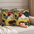 thumbnail image 2 of Sunflower Rooster Pillow Covers 2 Pack Vintage Farmhouse Animal Butterfly Floral Rustic Pillowcase Waterproof Outdoor Throw Pillow Cover for Patio Garden Square Cushion 20”x20”, 2 of 9