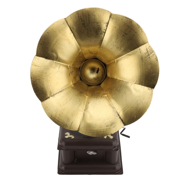 Vintage Phonograph Model, Crafted From Robust Iron Material, Suitable for Showcase on Desks, Tables, and Entryways, Retro Turntable Makes an Excellent to Various Situations,