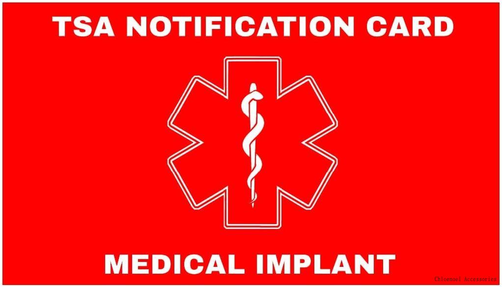 Medical IMPLANT TSA Notification Wallet Air Travel Card Quantity (5