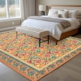 thumbnail image 4 of Large Area Rugs for Living Room Bedroom, Beige Red Floral Boho 6'x9' Rug Washable Carpet Runner Indoor Outdoor, Vintage Ethnic Tribe Abstract Art Non Slip Floor Mats Rug for Kitchen, Playroom, 4 of 8