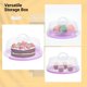 thumbnail image 5 of Portador redondo grande para pasteles, soporte multiusos para pasteles de 10", caja de almacenamiento portátil para cupcakes con asa plegable, recipiente transparente para postres, frutas, productos h, 5 of 5