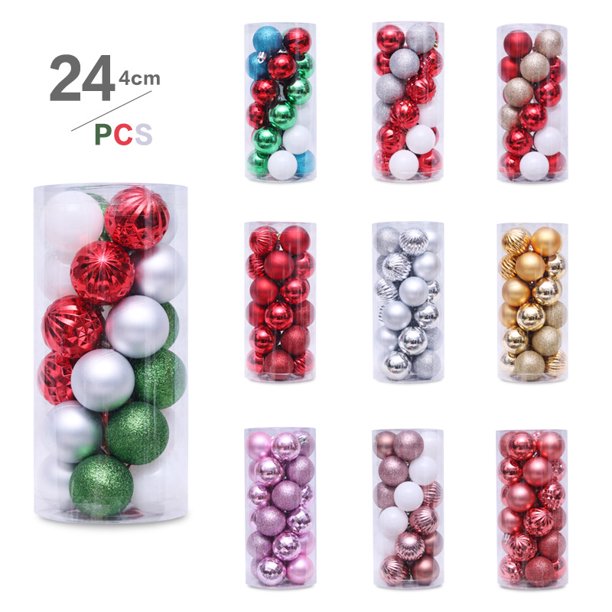 24Pcs Christmas Ball Shatterproof Christmas Tree Decoration Ball Christmas Ball Ornaments Holiday Wedding Party Decoration Ball 1.6"