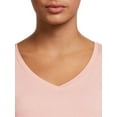thumbnail image 4 of Time and Tru Women's V-Neck T-Shirt with Short Sleeves, 4 of 5