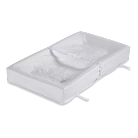 L.A. Baby Polyester Easy to Clean Embossed Cover Waterproof Diaper Changing Pad, White