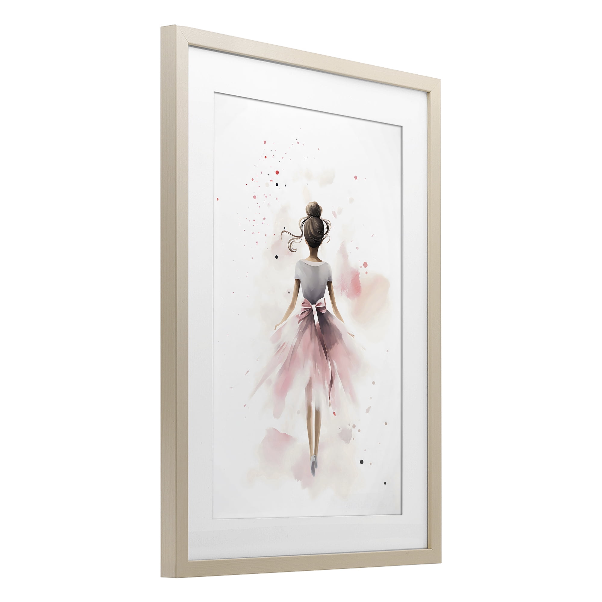 Stupell Industries Speckled Ballerina View Birch Framed Print Under Glass, design by Creative Studio